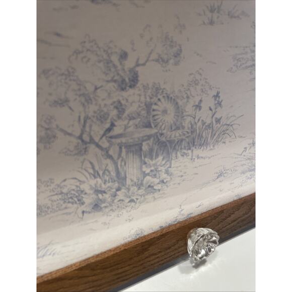 Oak Wooden Shelf Coat Hanger Country Style With Summer Garden Wall Paper Back - Picture 10 of 13